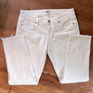 PAIGE - EUC Peg Skinny Raw Hem in Optic White, 26